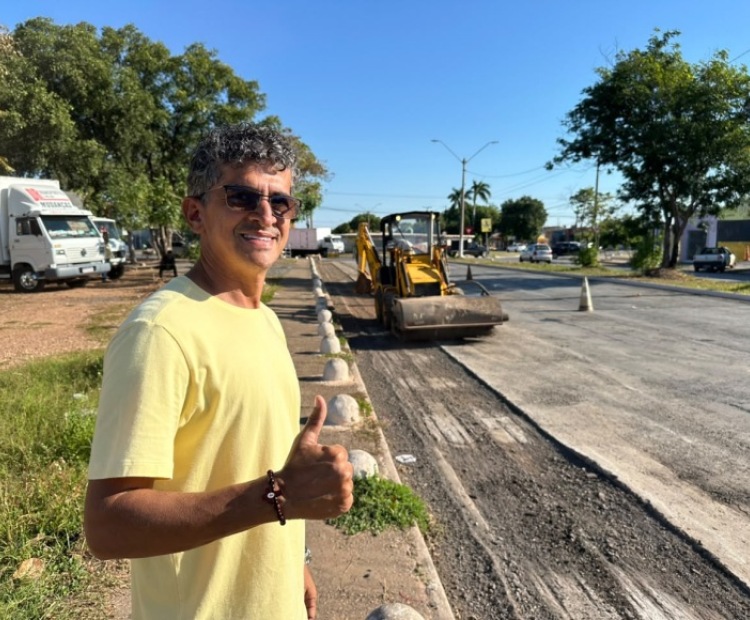 Cezinha Nascimento acompanha início das obras em avenida do CPA IV