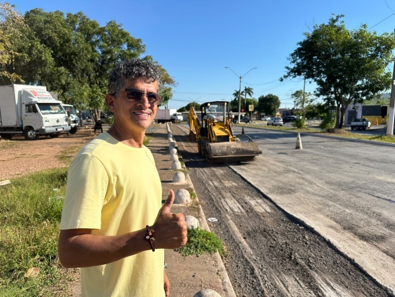 Cezinha Nascimento acompanha início das obras em avenida do CPA IV